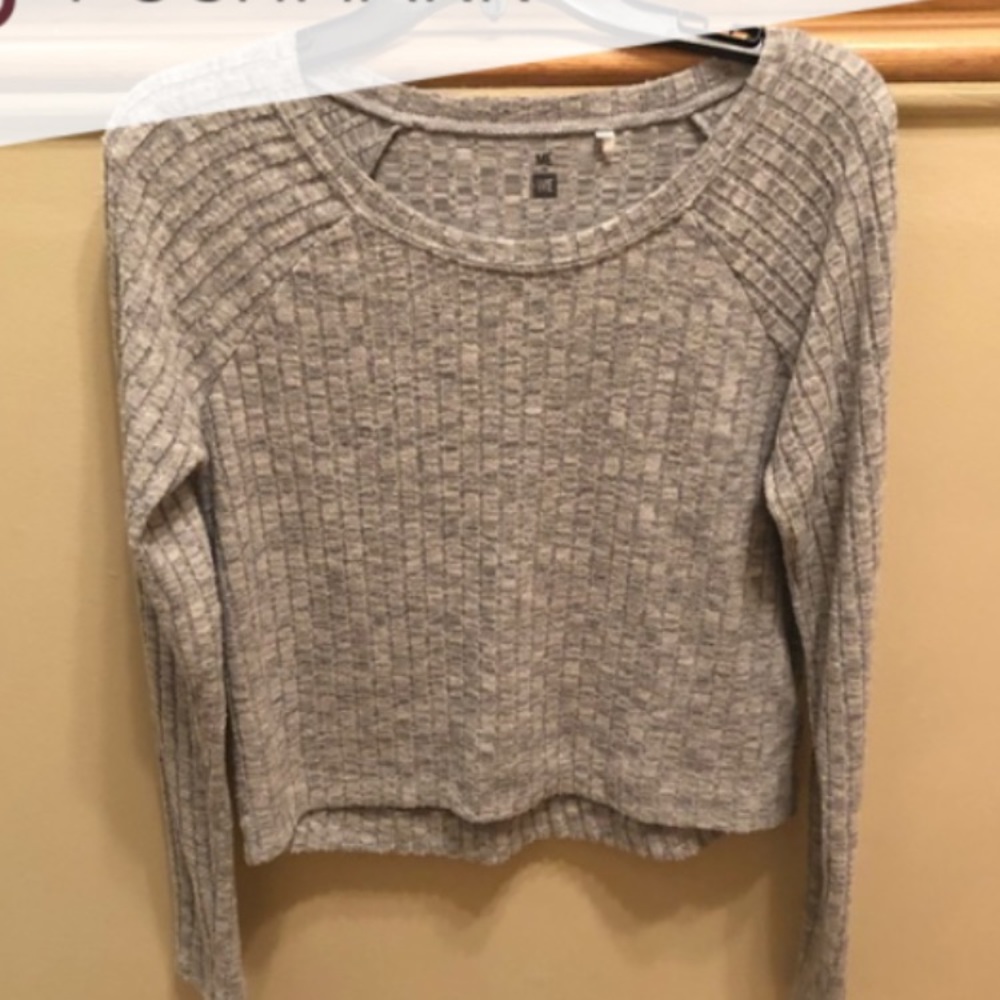 Grey cropped Me to We sweater from Pacsun